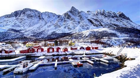 Download 1920x1080 Hd Wallpaper Norway Village Aerial View Mountain