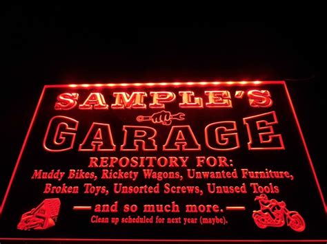 Light Up Garage Sign Personalized Light Signs Cave