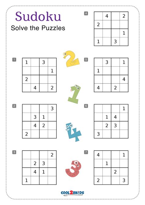 Free Printable Sudoku Puzzles For Kids Sudoku Puzzles Sudoku Sudoku