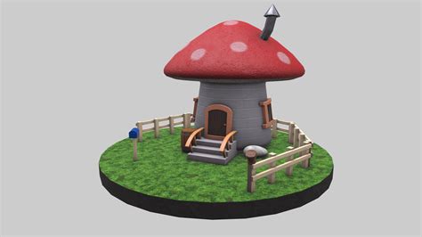Mushroom House Free 3d Model 3ds Obj C4d Fbx Dxf Free3d