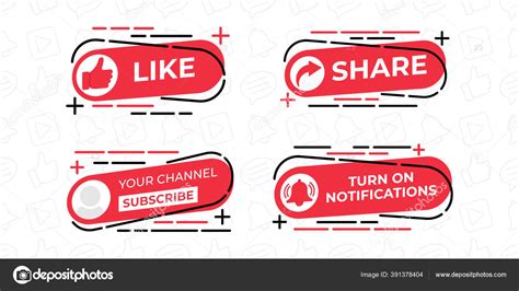 Share Comment Subscribe Share Icon Button Vector Illustration Set