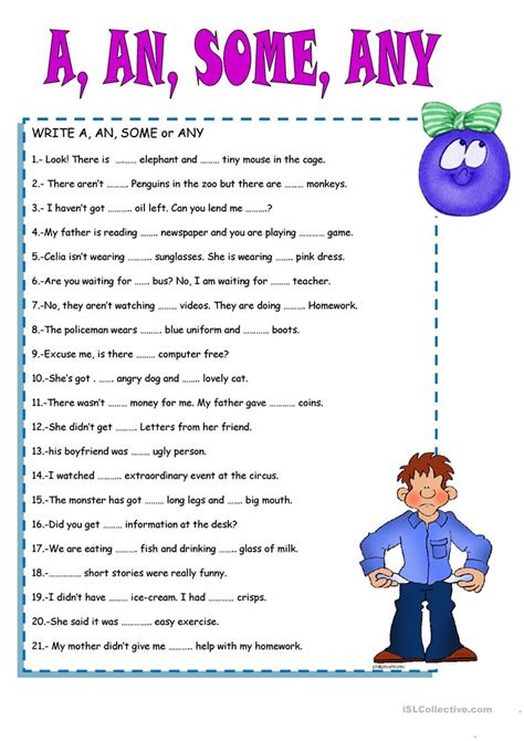 A An Some Any Some Or Any Interactive And Downloadable Worksheet You