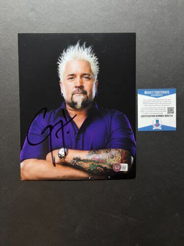 Guy Fieri Hot Autographed Signed Food Network Diners 8x10 Photo Beckett Bas Coa Ebay