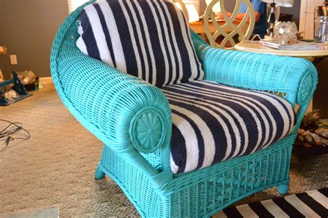 Easy Wicker Chair Makeover Stripes And Whimsy