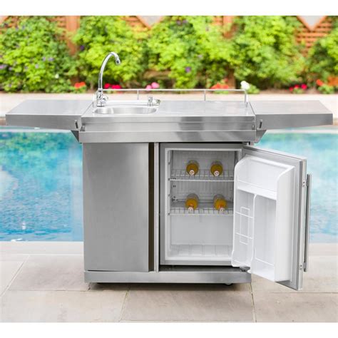 Leisure Season 62 In Stainless Steel Outdoor Kitchen Cart And Beverage