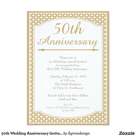 It is time to celebrate several years together. 50th Wedding Anniversary Invitation | Zazzle.com | 50th ...