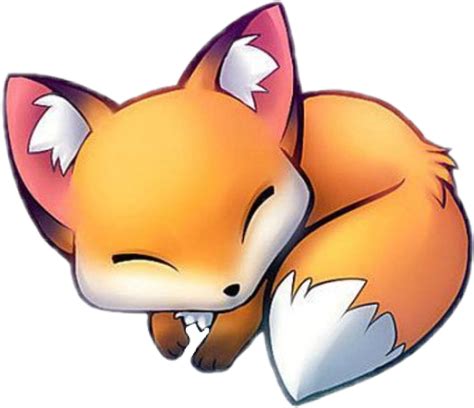 Cute Sticker Cute Sleeping Fox Cartoon Clipart Full Size Clipart