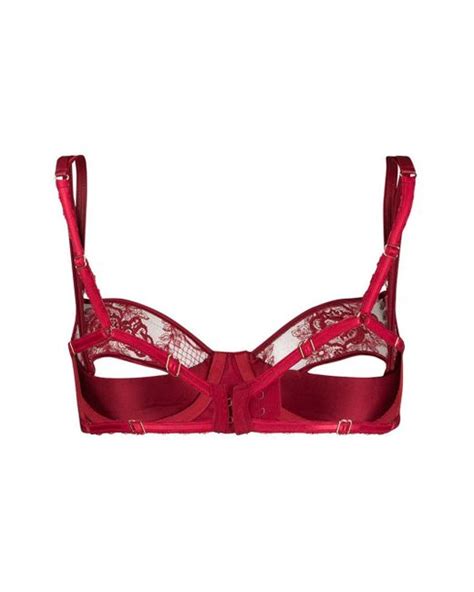 Loveday London Synthetic Le Rouge Quarter Cup Bra In Red Lyst