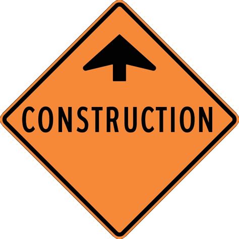 Traffic Sign Construction Ahead Traffic Safety Zone Canada