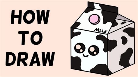 How To Draw A Cute Milk Carton Easy Step By Step Tutorial Youtube