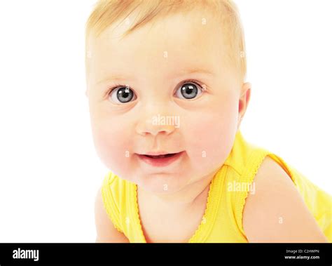 Cute Baby Face Portrait Isolated On White Background Stock Photo Alamy