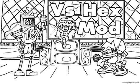 Tree Friday Night Funkin Coloring Page Free Printable Coloring Pages