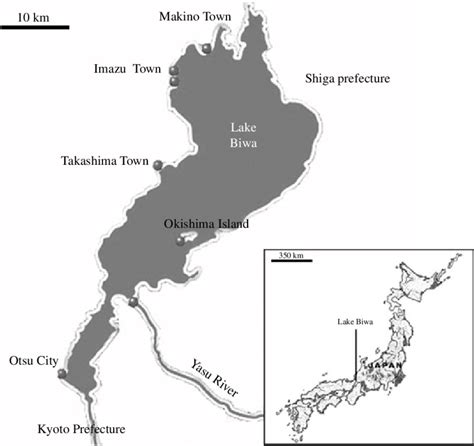 Map Of Japan Illustrating The Area Of Lake Biwa Download Scientific