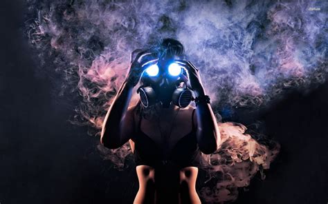 Universe of awesome curated wallpapers. Black gas mask, gas masks, smoke HD wallpaper | Wallpaper ...