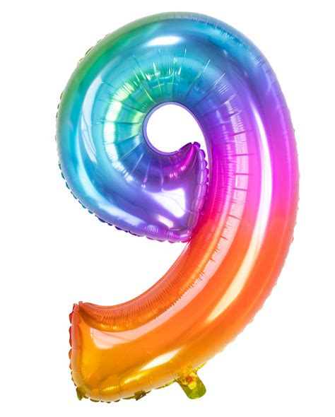 Foil Balloon Number 9 Rainbow As Party Decor Horror