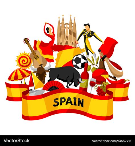Spain Background Design Spanish Traditional Vector Image
