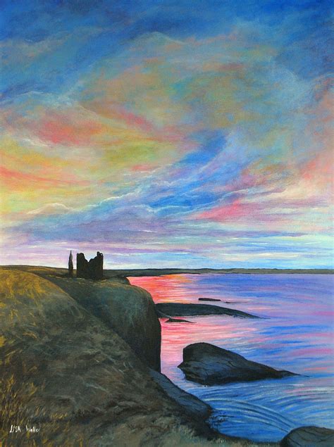 Sinclair Girnigoe Castle Painting Scottish Castle Painting Caithness