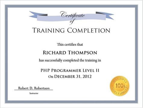 Training Certificate Template Professional Word Templates