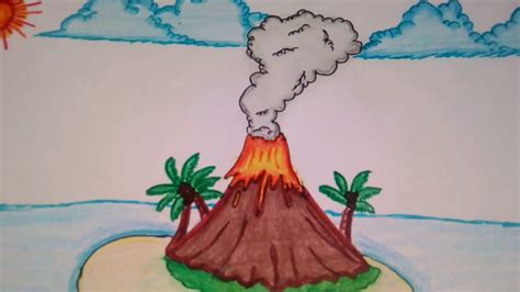 Volcanic Eruption Drawing At Explore Collection Of