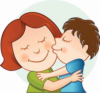 Son Mother Clipart Mom Cartoon Hugging Illustrations