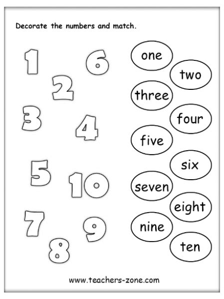 Numbers Worksheets 1 10