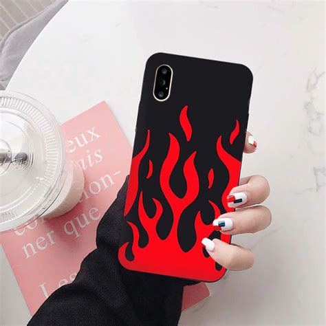 Iphone 12 Flame Case For Men Women Cool Protective Phone Etsy
