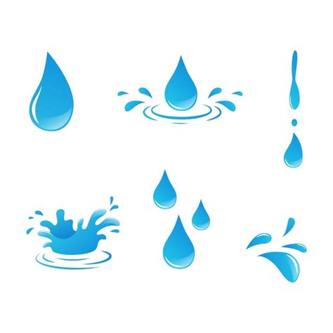 Premium Vector Set Of Blue Water Drop Icons Isolated White Background