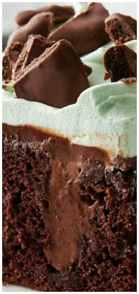 Chocolate-Mint Cookie Poke Cake | Recipe | Chocolate mint cookies, Mint cookies, Mint chocolate
