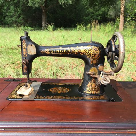 Antique Treadle Singer Sewing Machine Model Black And Etsy