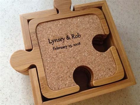 The Jogsaw Puzzle Inspired Bamboo And Cork Coaster Set Gadgetsin