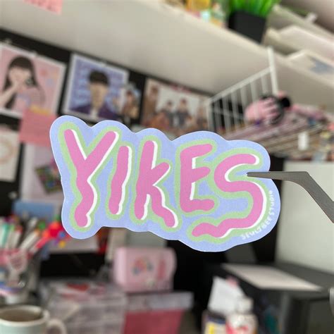 Yikes Aesthetic Water Resistant Glossy Sticker Etsy