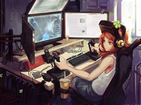 1600x1200 Anime Gamer Girl Wallpaper1600x1200 Resolution Hd 4k