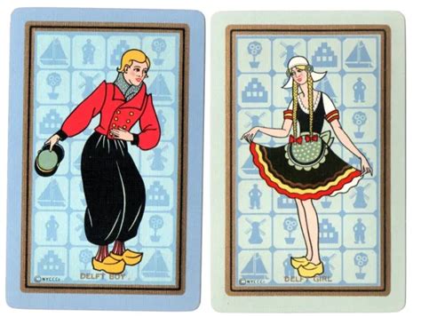 Art Deco Us Narrow 1920s Lady Vintage Swap Cards Playing Card Delft