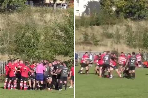 Shocking Moment Rugby Match Erupts Into Mass Brawl Involving Every Player On Pitch The Irish Sun