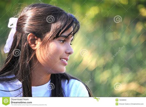 Profile Portrait Of Teenage Girl Stock Image - Image of fresh, brunette: 16598663