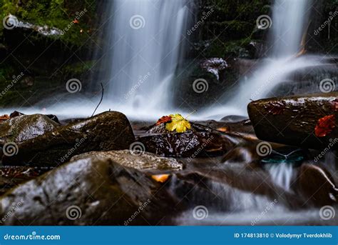Slow Shutter Speed Photography Of Waterfall And Water Copy Space Slow