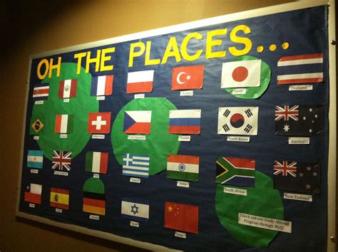 A Bulletin Board I Did At The Beginning Of The Semester It Has Flags