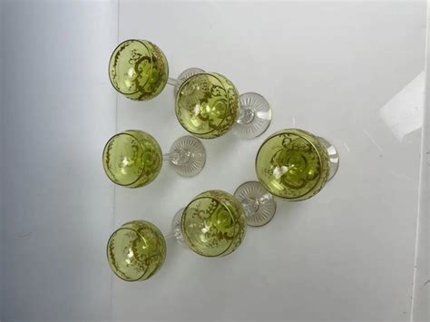 Bid Now Set Of 6 Gilt Moser Wine Glasses Invalid Date Pst