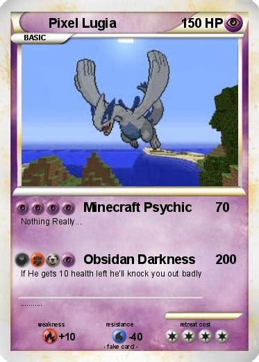 Pokémon Pixel Lugia Minecraft Psychic My Pokemon Card