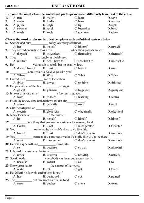 Present simple and present (become) more and more difficult to get a job using languages. 8Th Grade Grammar Worksheets Pdf : Staggering English Grammar Worksheets For Grade 1 Photo Ideas ...