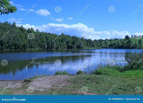 Lake Surrounded By Forest And Hills Stock Image Image Of Hill Summer