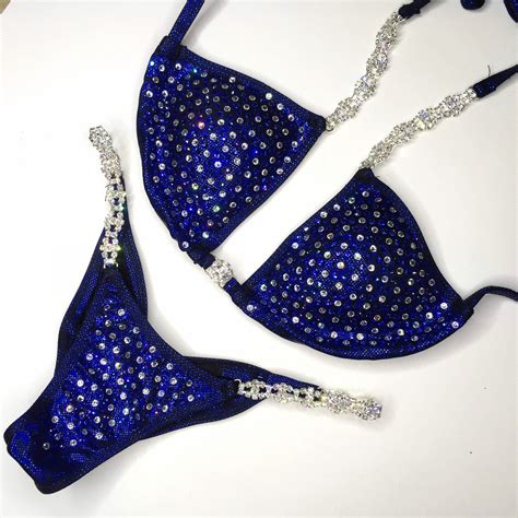 Blue And Silver Competition Bikini — Shine Bikini Competition