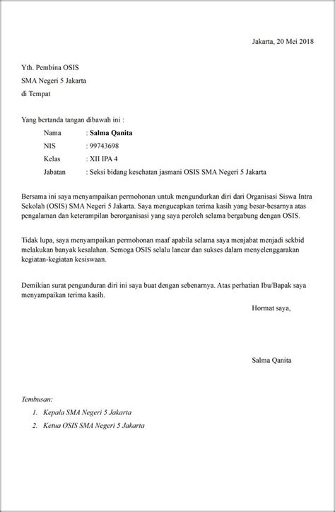 Contoh Surat Pernyataan Pengunduran Diri Dari Ketua Rt Surat