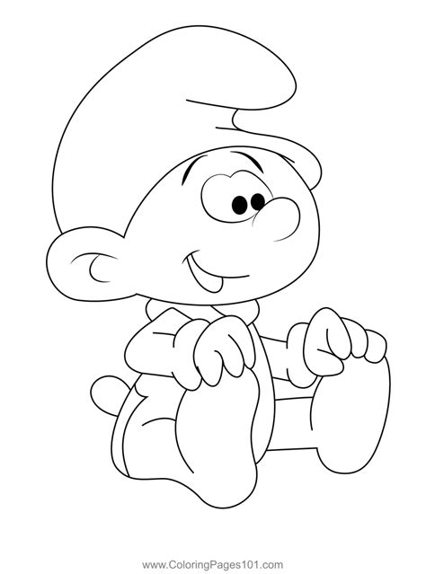 The Smurfs Baby Smurf Crying Coloring Page
