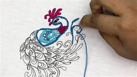 Hand Embroidery Peacock How To Embroider Peacock Hand Embroidery