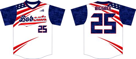 Greenbrier Middle School Bobcats Custom Patriotic Baseball Jerseys