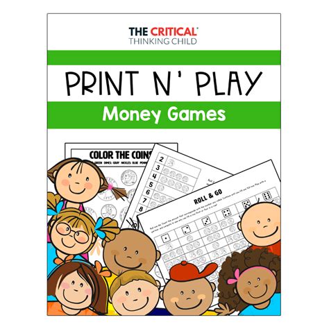 Have fun learning doubles, times tables, telling time, calculating chage & much more. Print and Play Math Games - Money for ages 3-6 | The Critical Thinking Child