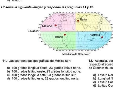 Las Coordenadas Geograficas De México Son Brainlylat