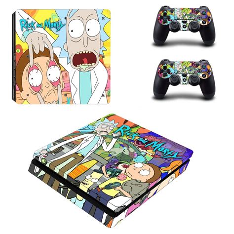 Rick And Morty Decal Skin Sticker For Ps4 Slim Console And Controllers