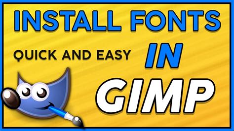 How To Install Fonts In Gimp Quickest Method Youtube